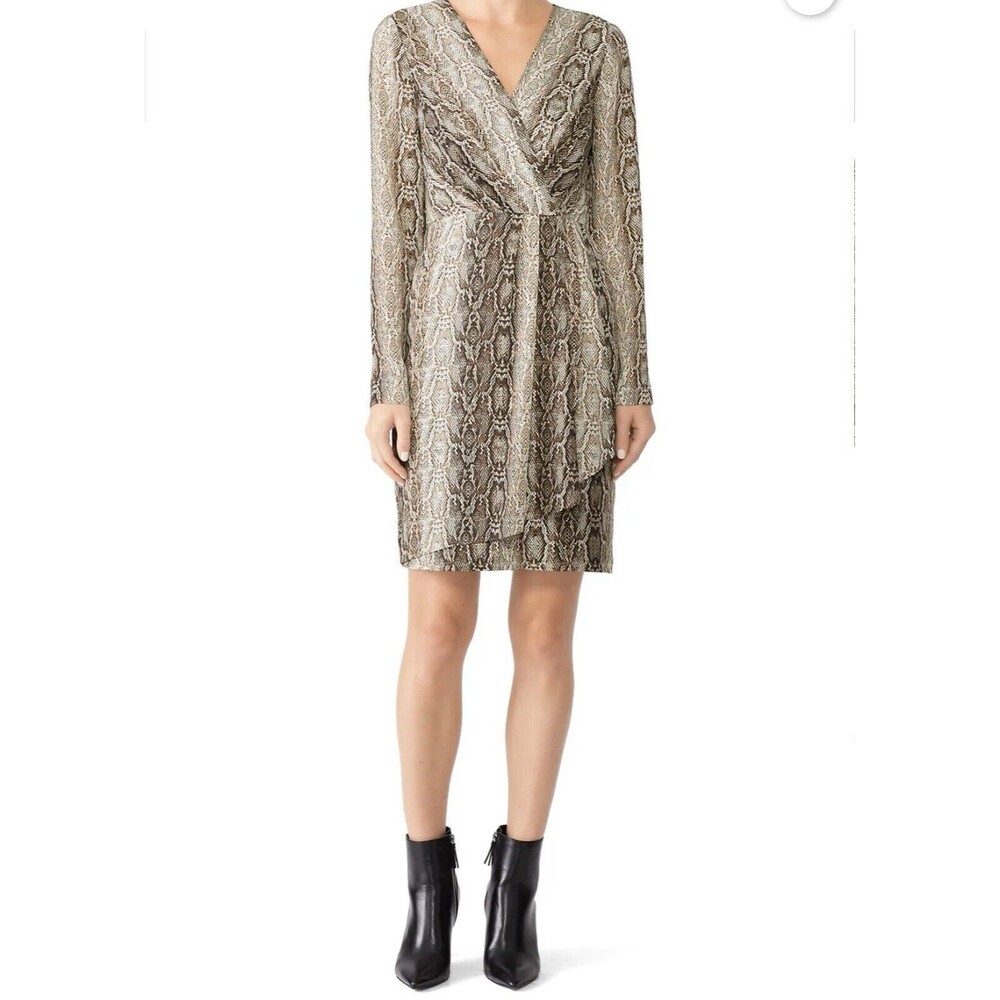 Slate & Willow Faux Python Wrap Style Mini Dress … - image 2